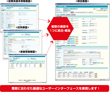 複数の画面を1つに統合・編集
