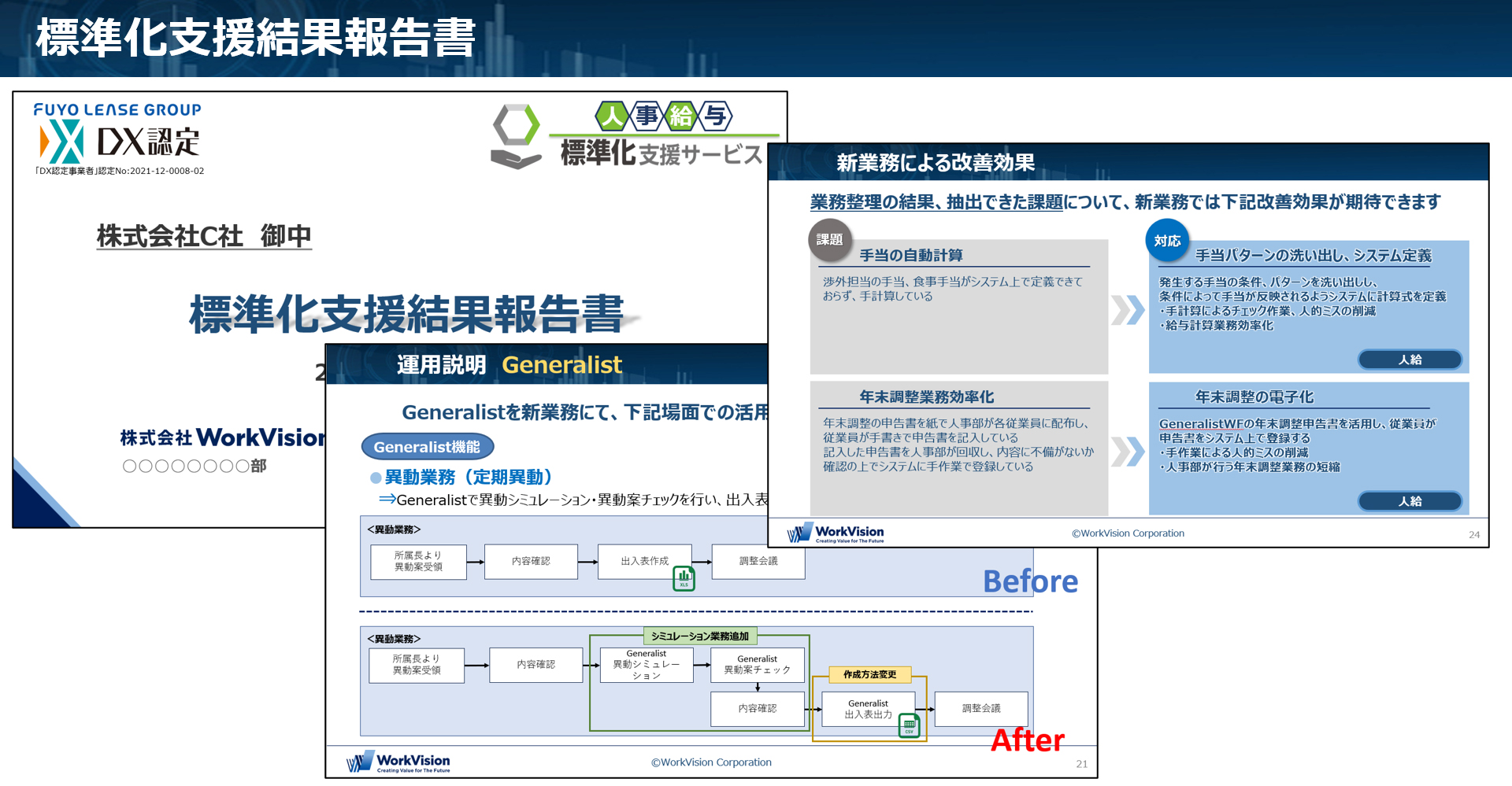 標準化支援結果報告